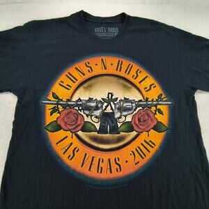Guns N Roses Short Sleeve Crew Neck Band T Shirt Mens Size L Black Yellow Red